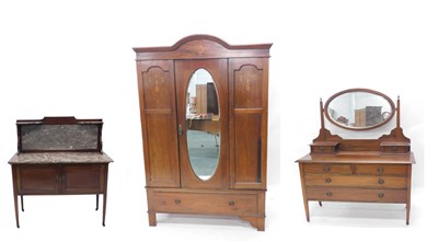 Lot 1187 - An Edwardian associated mahogany and chequer...