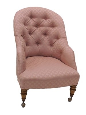 Lot 1189 - A Victorian walnut button back chair,...