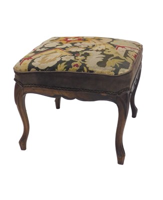 Lot 1192 - A Victorian rosewood stool, the tapestry top...