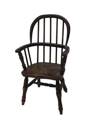 Lot 1202 - A child's ash and elm Windsor chair, with...