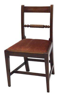 Lot 1208 - A 19thC bar back dining chair, with a padded...