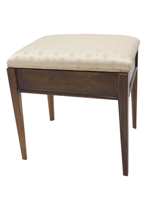 Lot 1214 - A 20thC mahogany piano stool, with a padded...
