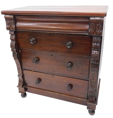 Lot 1216 - A Victorian mahogany chest of drawers, with an...