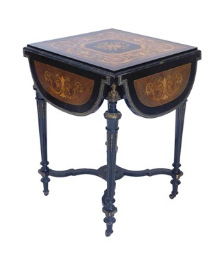 Lot 1217 - A late 19thC Continental ebonised and...
