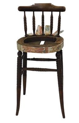 Lot 1241 - A 19thC rosewood high chair, with bobbin...