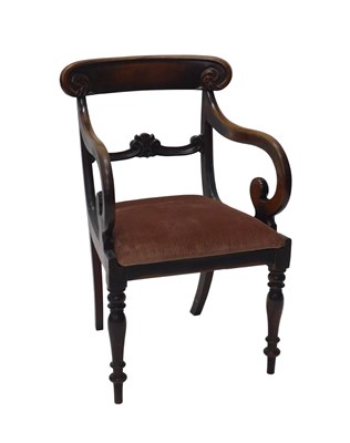 Lot 1265 - A William IV mahogany bar back open...