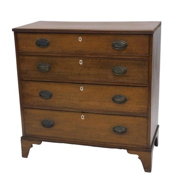 Lot 1268 - An early 19thC mahogany chest of drawers, with...