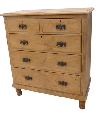 Lot 1272 - A Victorian striped pine chest of drawers, the...