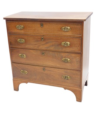 Lot 1282 - A George III mahogany and boxwood strung chest...