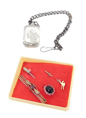 Lot 447 - A group of jewellery, comprising plated chain...