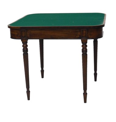 Lot 1244 - An early 19thC mahogany and ebony strung card...