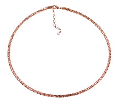Lot 517 - A Milord 9ct pink gold lattice choker, on a...