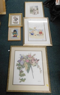 Lot 2103A - Various framed embroidered pictures.