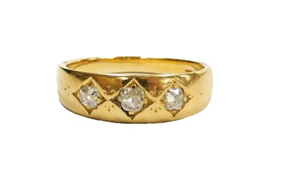 Lot 501 - A Victorian 18ct gold and diamond three stone...