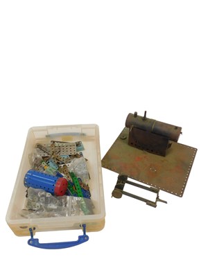 Lot 588 - A Meccano steam engine and various Meccano...