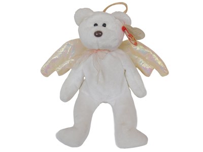 Lot 600 - A TY Beanie Babies Halo Teddy 1998, brown nose...