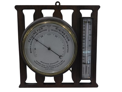 Lot 331A - An aneroid barometer and thermometer, both...