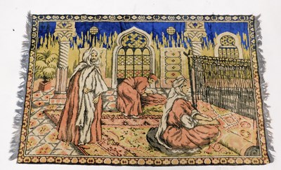 Lot 1724 - An Eastern style machine woven wall hanging,...
