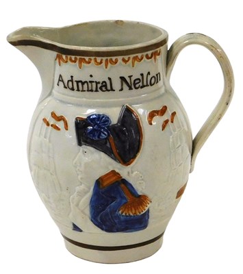Lot 54 - An early 19thC pearlware commemorative jug,...