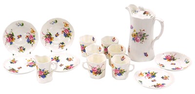 Lot 55 - An early 20thC Cauldon porcelain part coffee...