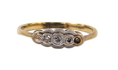Lot 530 - A mid Century diamond five stone...
