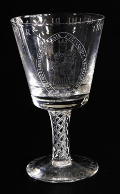 Lot 62 - A Lincoln Cathedral cut glass commemorative...