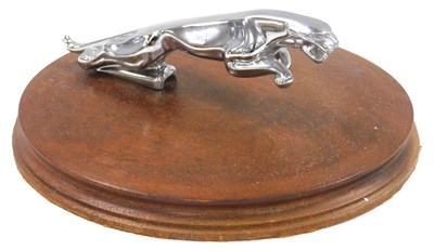 Lot 71 - A chrome Jaguar car mascot, raised on a...