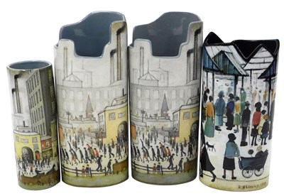 Lot 75 - Four Beswick pottery abstract vases, decorated...