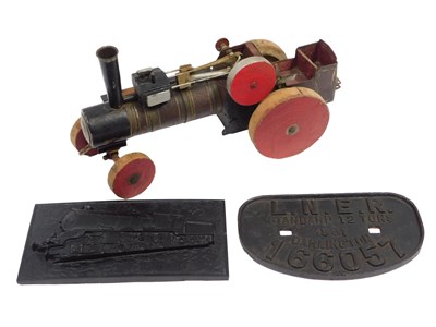 Lot 756 - A wooden model of a showman's steam engine, a...