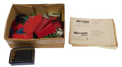 Lot 761 - Various Meccano, including wheel, motor set,...