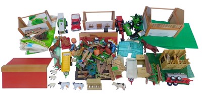 Lot 798 - Britains farmyard figures and a wooden...