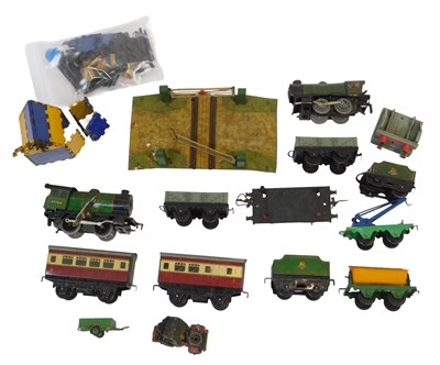 Lot 834 - Hornby O gauge clockwork locomotive, rolling...