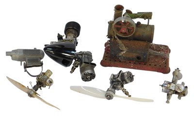 Lot 816 - A Mamod steam engine, various model aeroplane...
