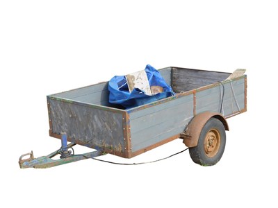 Lot 22 - A single-axle car trailer, painted grey, with...