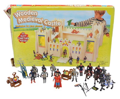 Lot 851 - A wooden medieval castle and various...