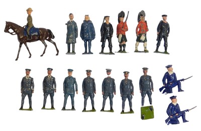 Lot 631 - Various W Britain figures, including mounted...