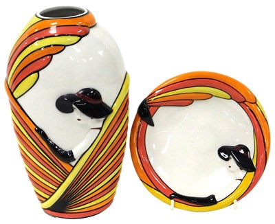 Lot 144 - A Lorna Bailey Art Deco Lady pottery vase, of...
