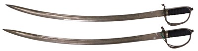 Lot 162 - A pair of cavalry sabres, with a steel guard,...