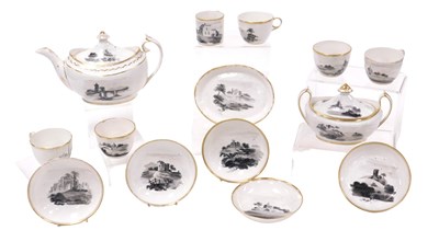 Lot 176 - An early 19thC porcelain part tea and coffee...