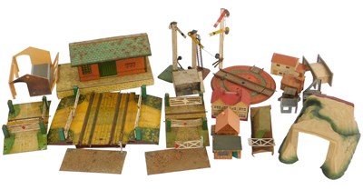 Lot 874 - Hornby clockwork O gauge buildings, including...