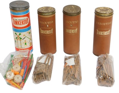 Lot 875 - The Original Tinker Toys tech toys, in tubes. (4)