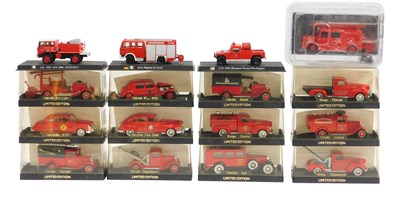 Lot 907 - Solido fire engines, including Citroen Fourgon,...