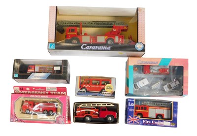 Lot 909 - Fire engines, including a Cararama Fire and...