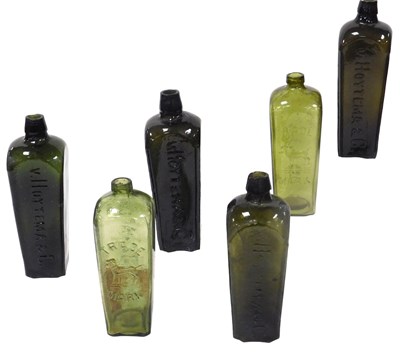 Lot 190 - A pair of late 19thC J J W Peters green glass...