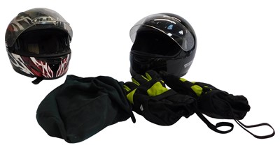Lot 42 - A HJC Helmets IS16 helmet, and a Takachi FF311...