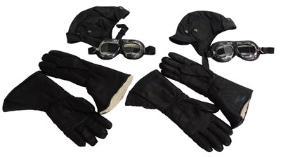 Lot 59 - Two pairs of Halcyon flying goggles, two pairs...