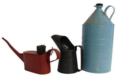 Lot 62 - Various oil cans, including galvanised enamel...