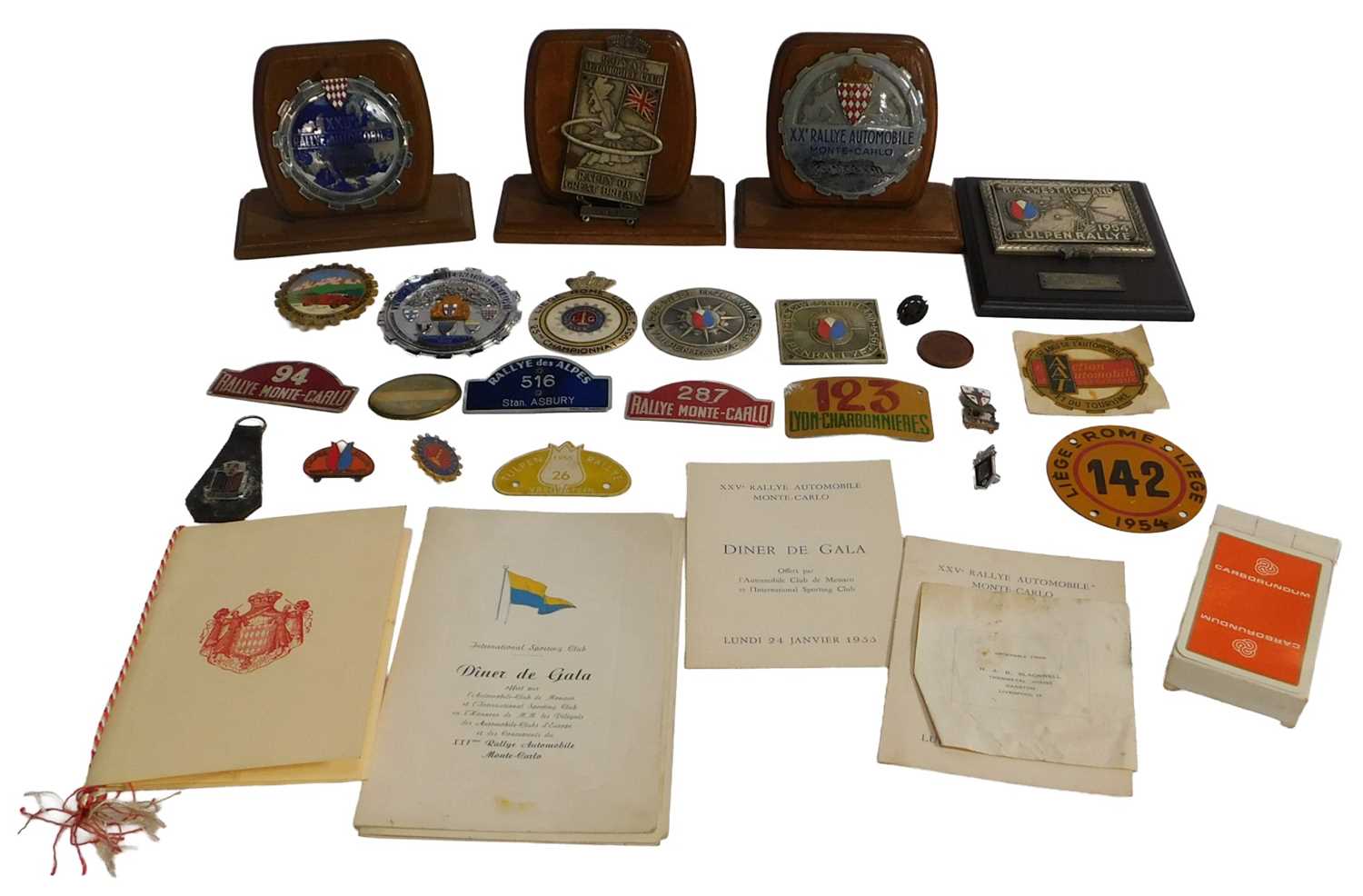 Lot 83 - Rally plaques and badges, including the XXIIE