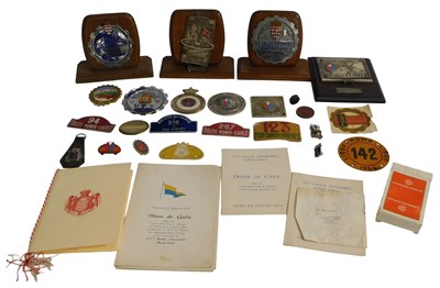 Lot 83 - Rally plaques and badges, including the XXIIE...