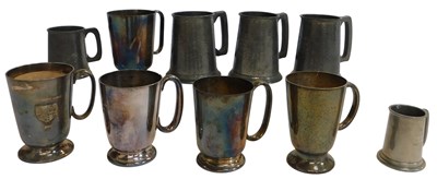 Lot 85 - Tankards presented to S Asbury, including the...
